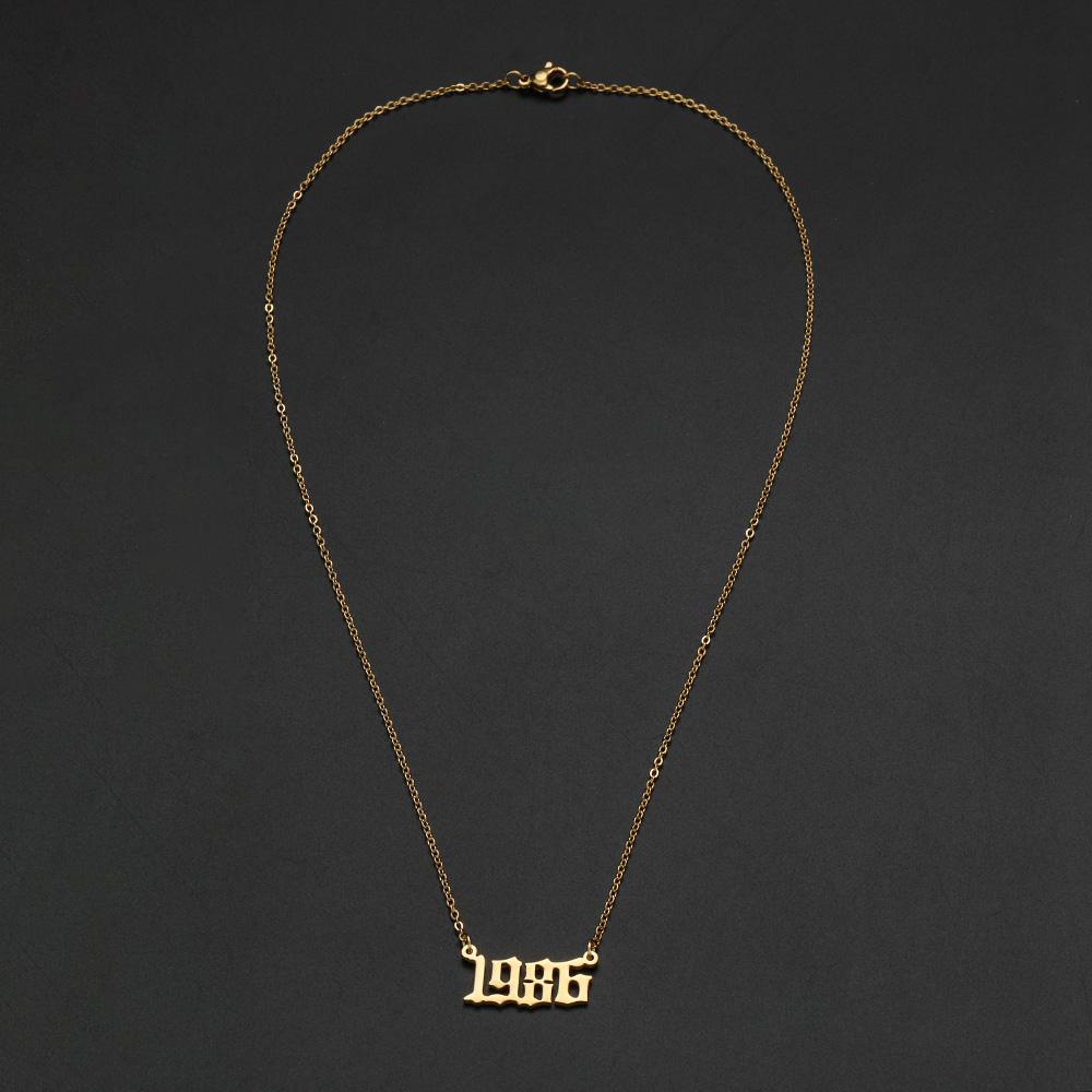 YVE Vòng cổ Màu Vàng / Bạc Cá Nhân Hóa Ngày Sinh Nhật Đặc Biệt