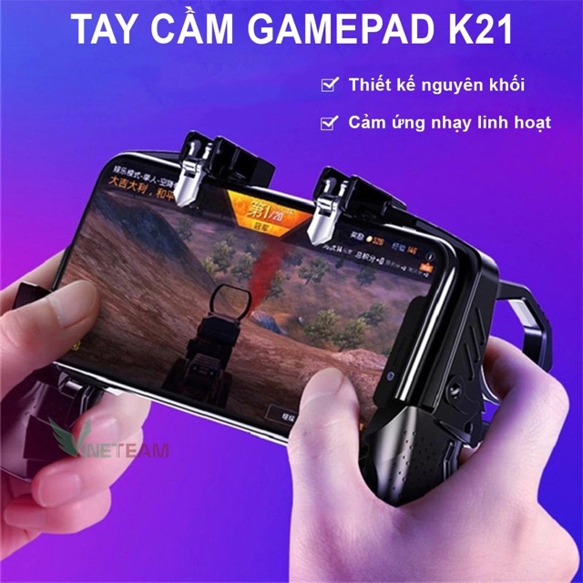 Tay cầm chơi game điện thoại K21 loại chuyên nghiệp Pubg Ros Freefire Cod