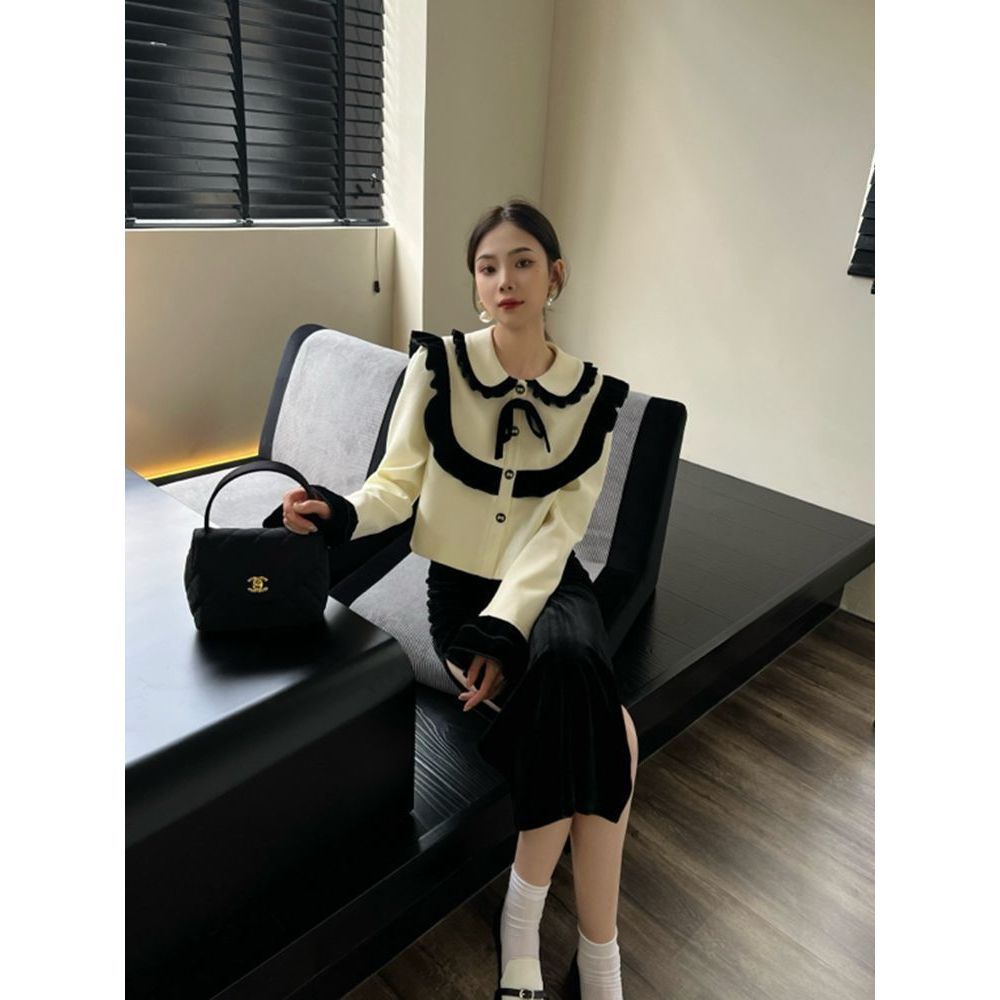 Áo khoác ngắn của phụ nữ với bướm set đồ nữ  tao bao