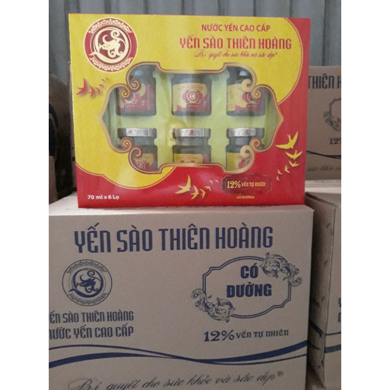 Combo 5 hộp ( 30 hũ) Yến sào Thiên Hoàng 12% cao cấp(tặng giỏ xách)