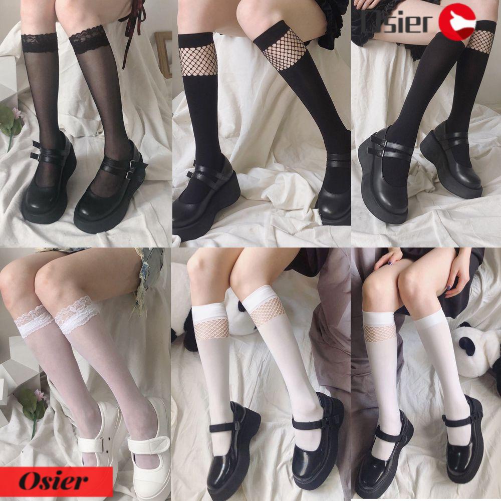 1 Đôi Tất Lưới Co Giãn Đính Nơ Thời Trang