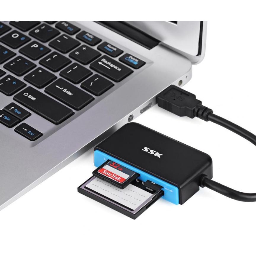 Đầu đọc thẻ đa năng 3.0 SSK SCRM330 - đọc thẻ TF/SD/CF