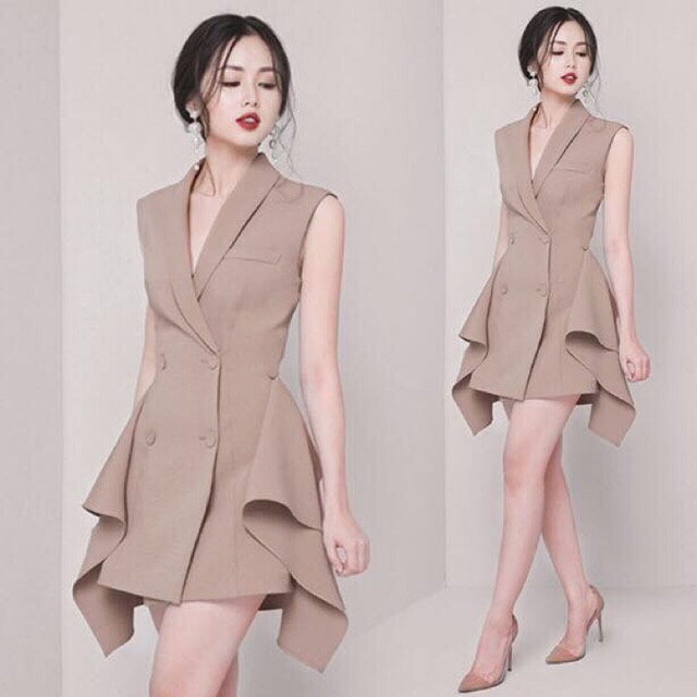 Đầm nữ cao cấp thiết kế dáng ngắn tôn dáng phối bèo quyến rũ QCNP1193