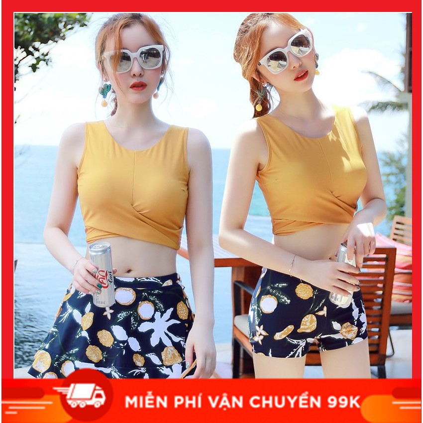 Bộ đồ bơi bikini hai mảnh 3 chi tiết đi tắm biển nữ mùa hè