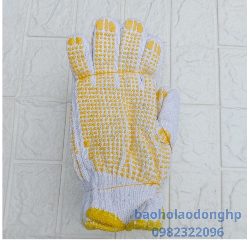 Găng Tay Bảo Hộ Lao Động Sợi Len Phủ Hạt Nhựa Dai Bền Đẹp Gia Rẻ Có Bán Buôn