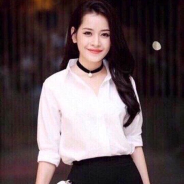 ÁO SƠ MI TRẮNG TRƠN không túi công sở hàng may kĩ
