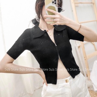 áo croptop khóa kéo lửng