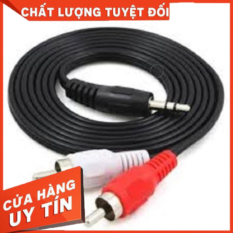 Dây cáp loa 3.5mm ra 2 bông sen dài 3m kết nối tivi wifi với amply hoặc loa kéo