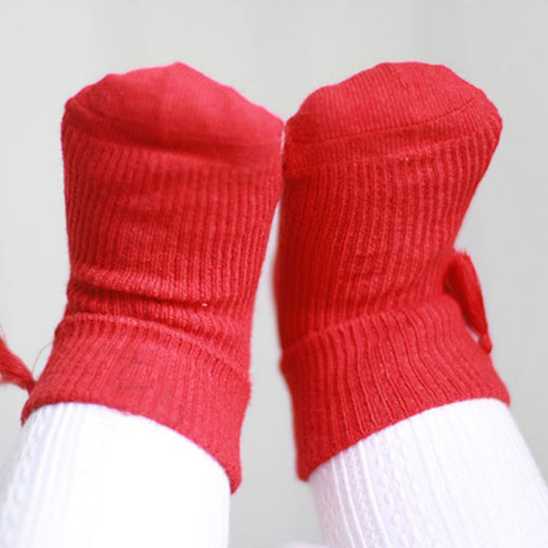 Cute Solid Warm Socks for Baby Girl Boy Anti-slip Socks