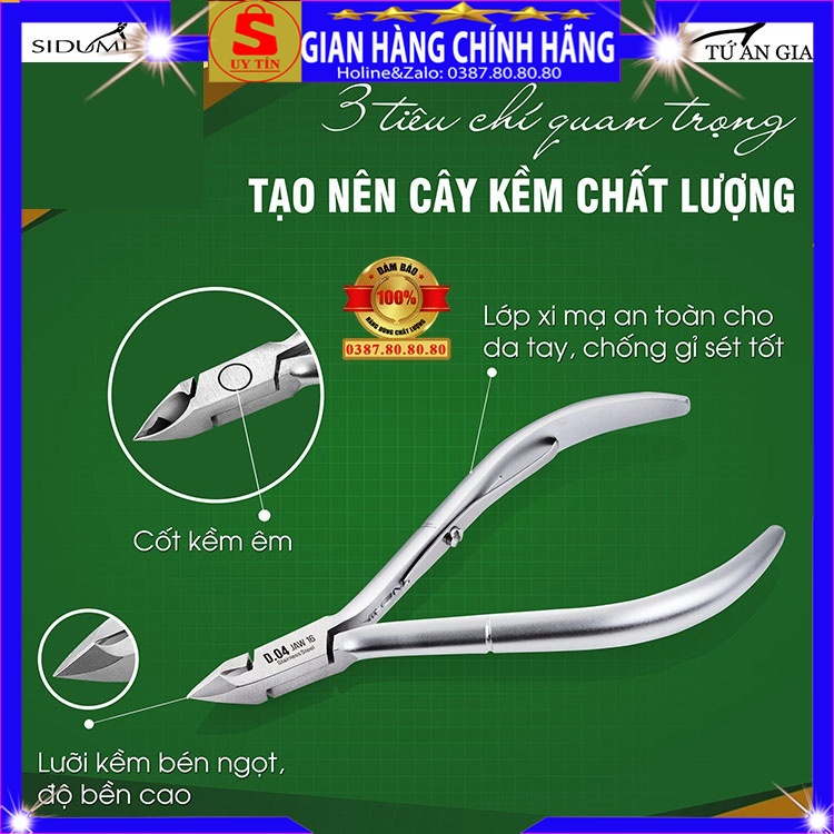 Kềm cắt móng cắt da tay bấm móng giả loại tốt Sidumi kìm nhặt da cắt khóe làm móng nail đầu tròn bán nguyệt vuông inox