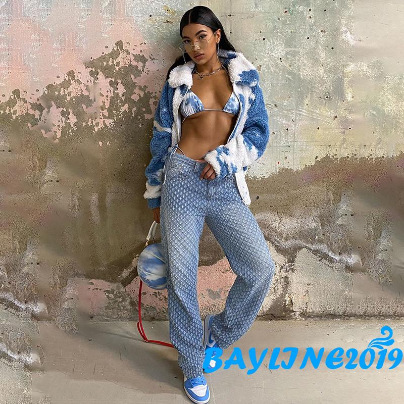 Quần Jeans Dài Rách Gối Thời Trang Dành Cho Nữ