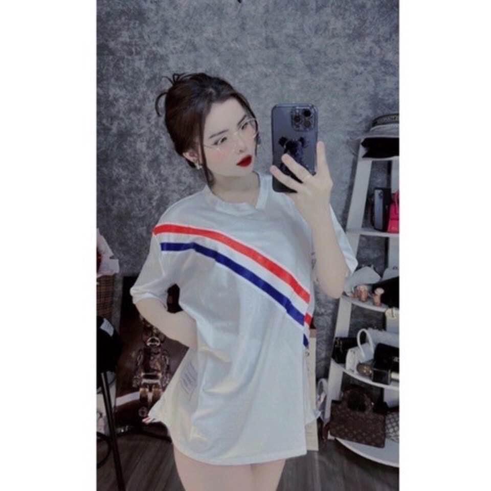 Áo thun from rộng, cổ tròn tay lỡ, Sọc xéo, freesize 38-70kg. Mã: ATF29