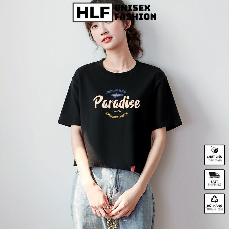 Áo thun tay lỡ unisex nam nữ Paradise, áo phông nữ form rộng HLFashion