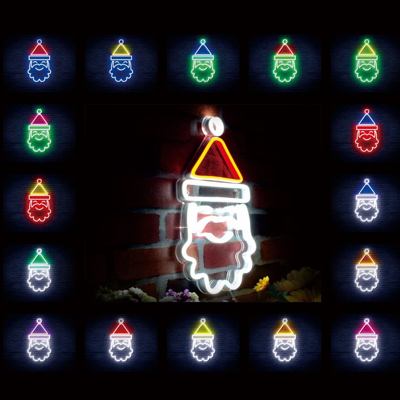 Ông già noel Đèn Led Neon Giáng Sinh, Thiết kế trang trí nhà cửa, đa dạng màu sắc