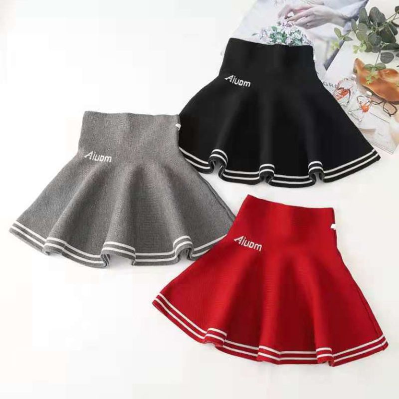 Mới Chân Váy Dệt Kim Xếp Ly Sọc Xinh Xắn Dành Cho Bé Gái