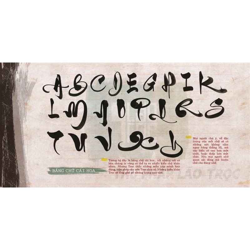 Tập giấy hướng dẫn nét và chữ cái thư pháp