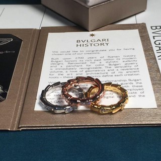 Nhẫn Bulgari Mạ Vàng Hồng 18K Đính Đá Thời Trang
