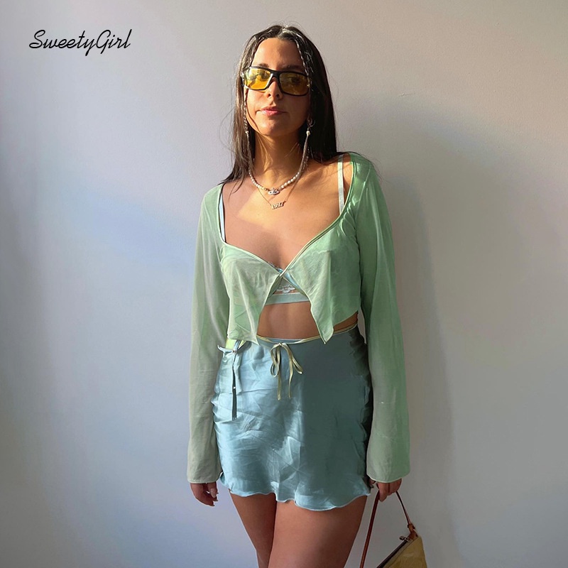 Áo Thun Cổ Chữ V Tay Dài Dáng Rộng Thắt Nơ Quyến Rũ Dành Cho Nữ 2022