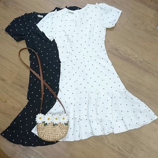 Đầm Bi Cổ V 2 Màu (kèm hình thật)