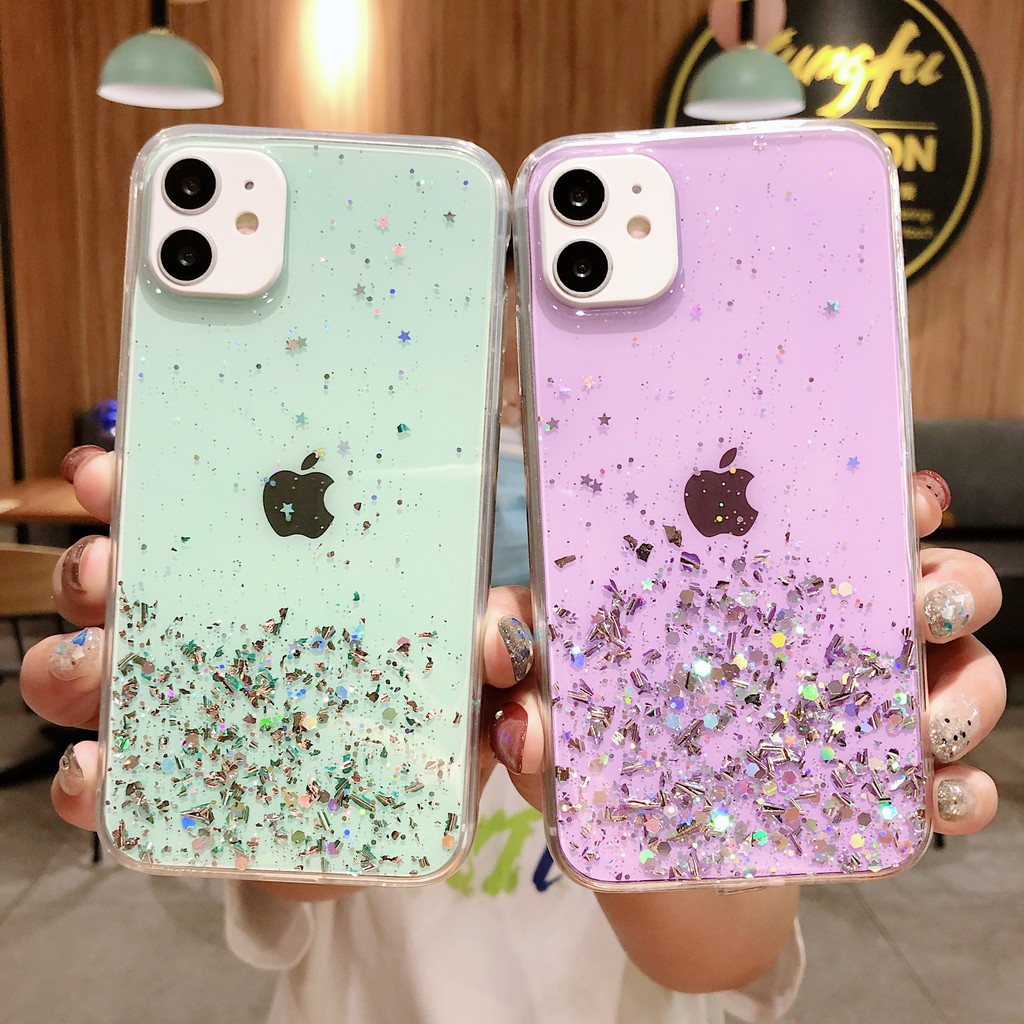 Ốp điện thoại mềm họa tiết kim tuyến lấp lánh cho IPhone 12 Pro Max 11 SE 2020 6s plus 7 8 plus X XR XS MAX