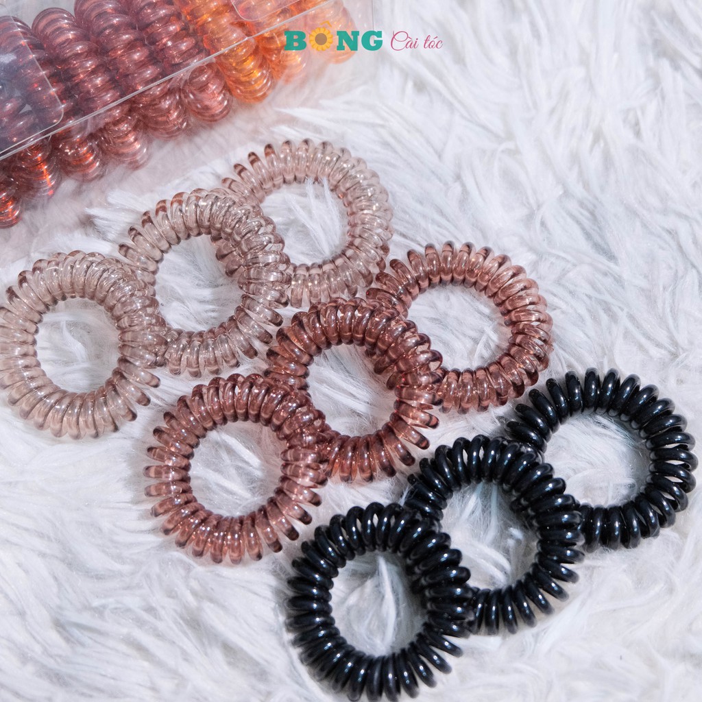 Set dây cột tóc lò xo 9 chiếc phong cách Hàn Quốc nhiều màu LX10 - cột tóc lò xo BÔNG Cài Tóc