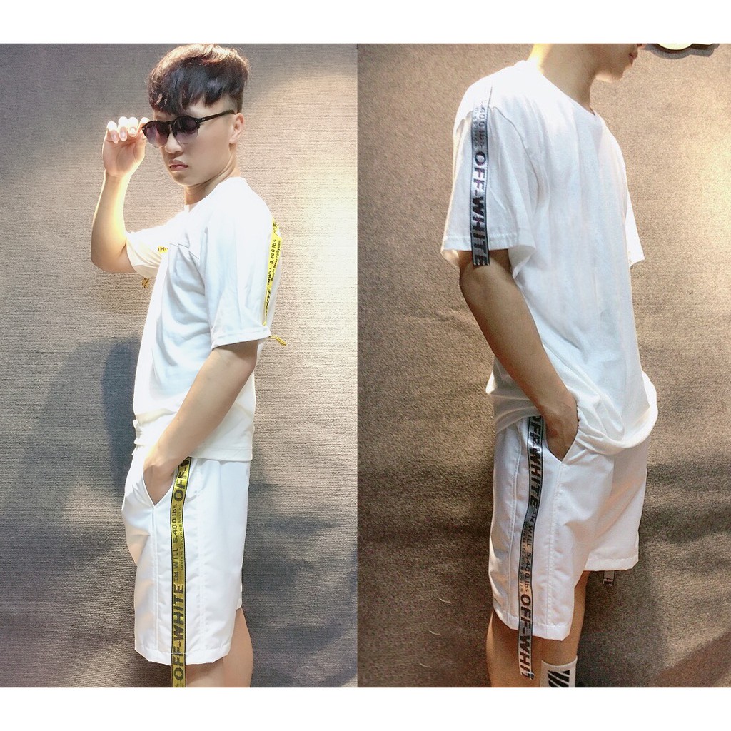 Áo thun trơn lé dây off white ( Size S - XL )