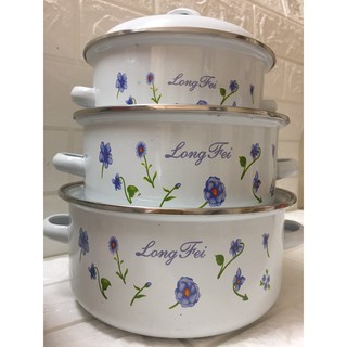 Bộ 3 nồi tráng men cao cấp( Giao họa tiết ngẫu nhiên)