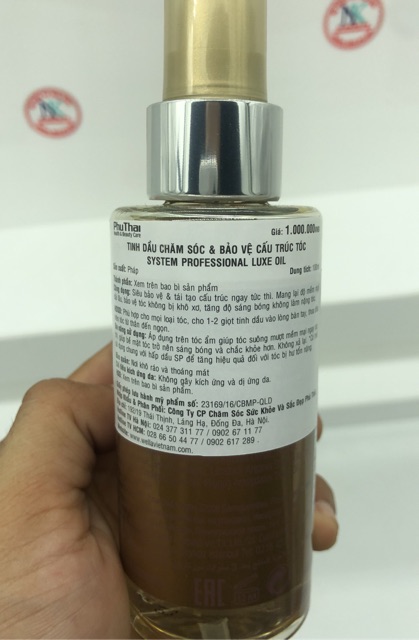 Tinh dầu sp luxe oil keratin phục hồi tóc hư tổn 100ml