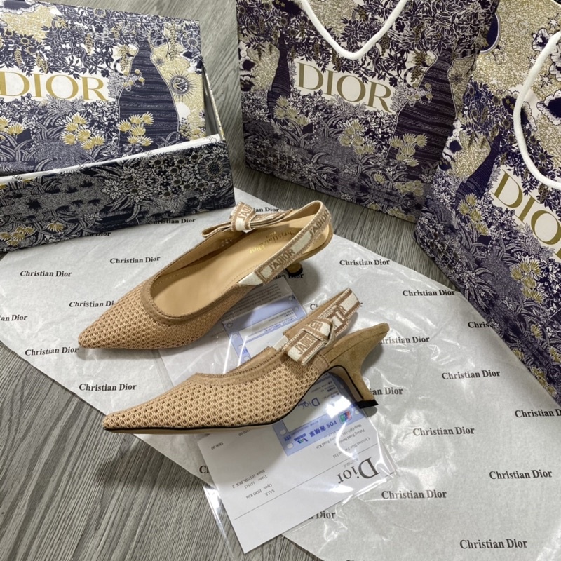 Sandal cao gót mũi nhọn vải ren cao cấp 2 màu
