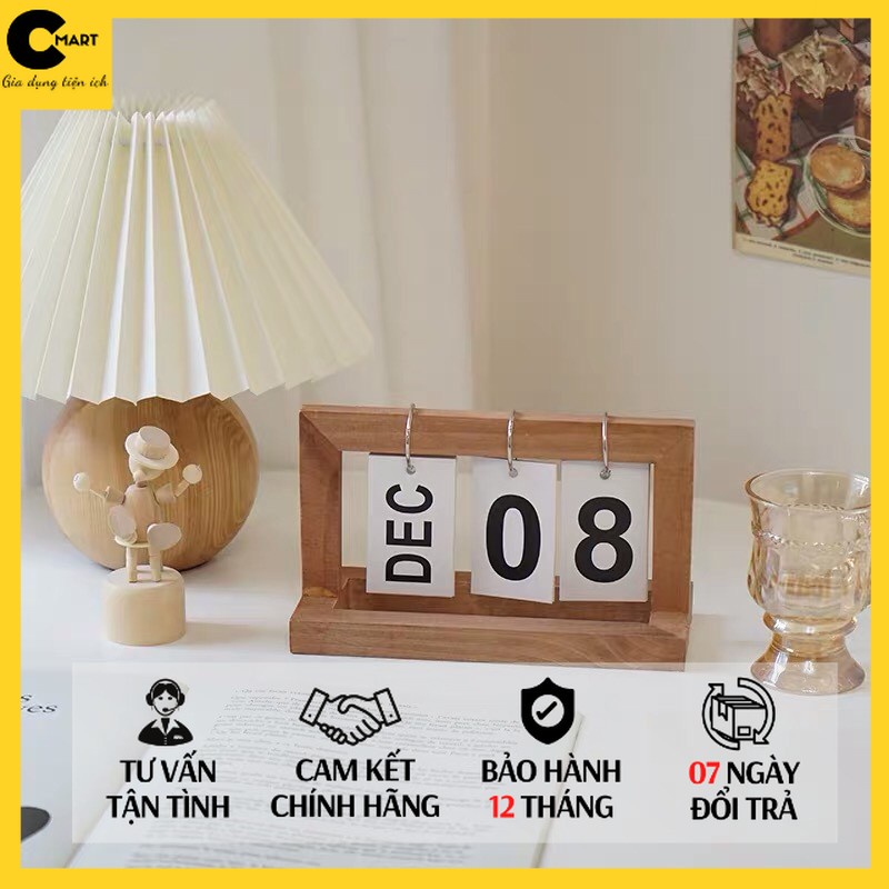 Lịch Gỗ Decor Để Bàn Trang Trí Bằng Gỗ Tự Nhiên [CMART GIA DỤNG TIỆN ÍCH]