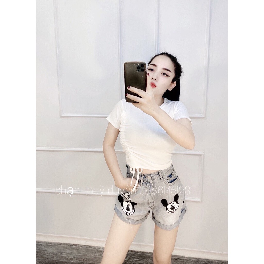 Áo borip rút 1 bên eo siêu chất TTSA0296