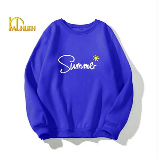 Áo sweater unisex nam nữ cổ tròn , chất liệu vải nỉ in hình Summer