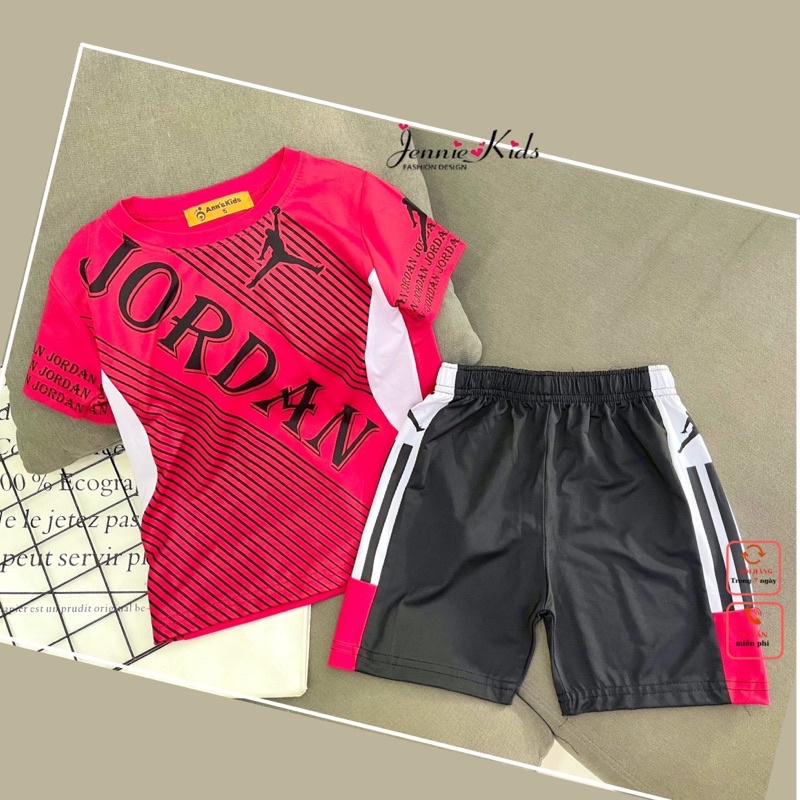 Đồ bộ bé trai size đại 22-40kg cho bé 10 tuổi thể thao vải thun lạnh 3D cao cấp Jennie kids J483