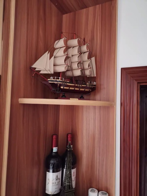 Thuyền buồm gỗ phong thuỷ size 40x6x33 | BigBuy360 - bigbuy360.vn