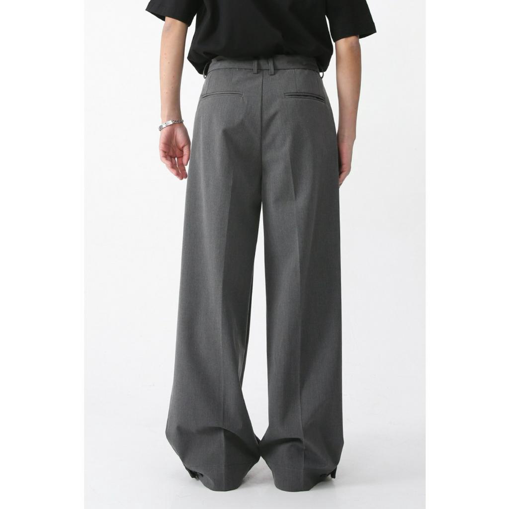 Quần Trousers Pants Out.3r S09, Ống Rộng, Vải Âu Nhập Khẩu, Màu Xám, Đen