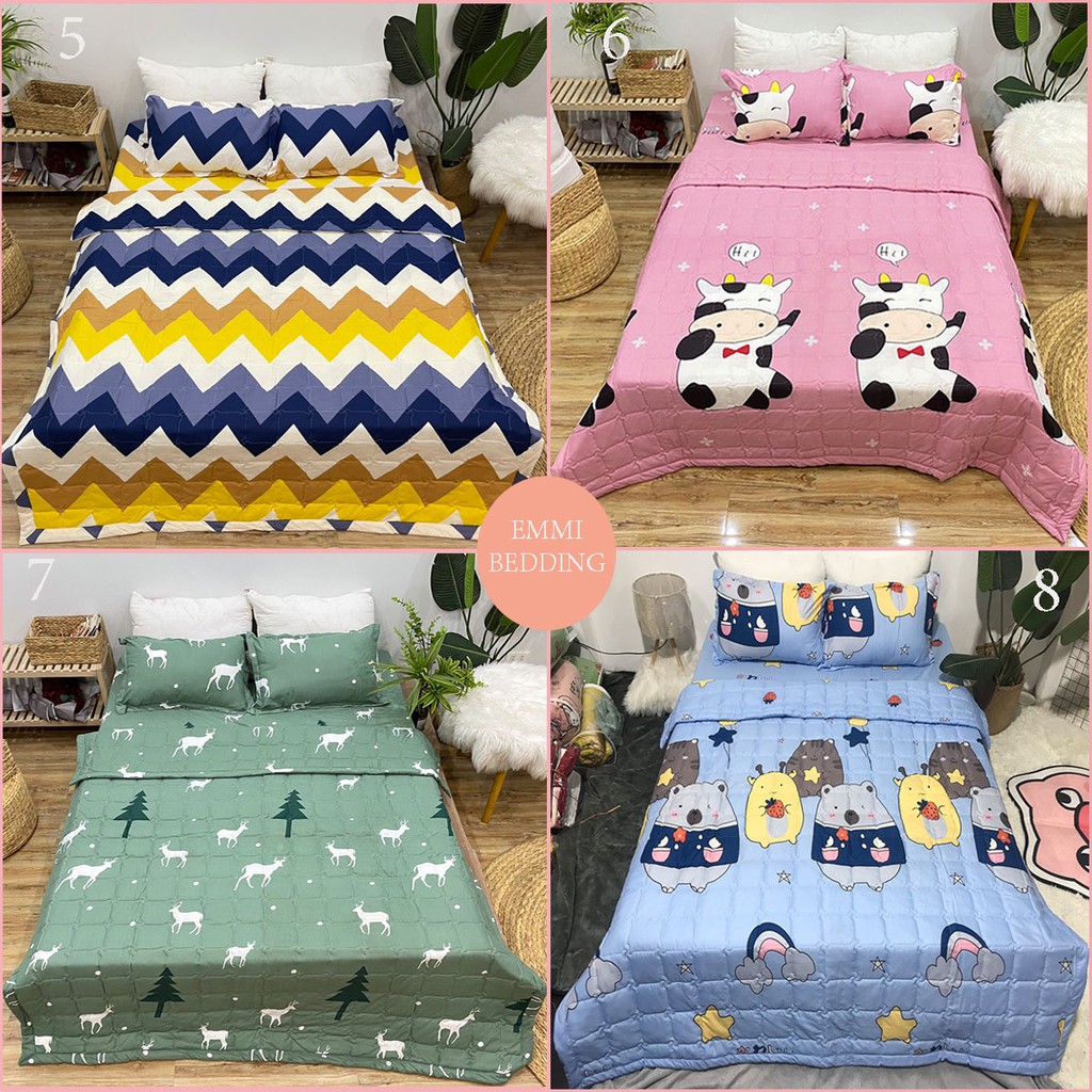 Bộ chăn hè ga gối cotton poly EMMIBEDDING STORE