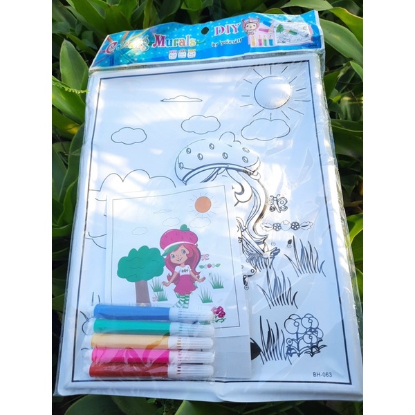 Tranh tô màu bút lông 3D khổ A4 mẫu dễ thương cho bé