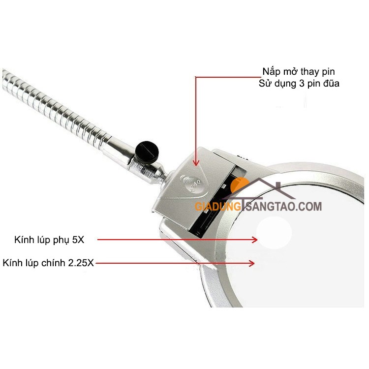 Kính lúp kẹp bàn có đèn MG15124-B1