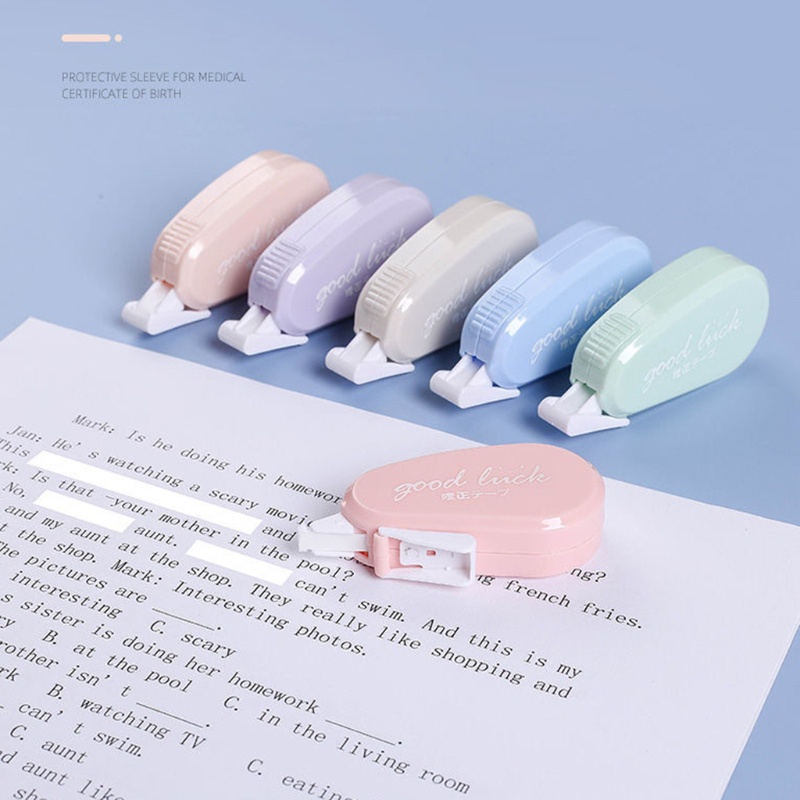 Set 6 Cuộn Băng Keo Chỉnh Sửa Màu Macaron Đường Kính 5mm Nhanh Khô Tiện Dụng Cho Schoo