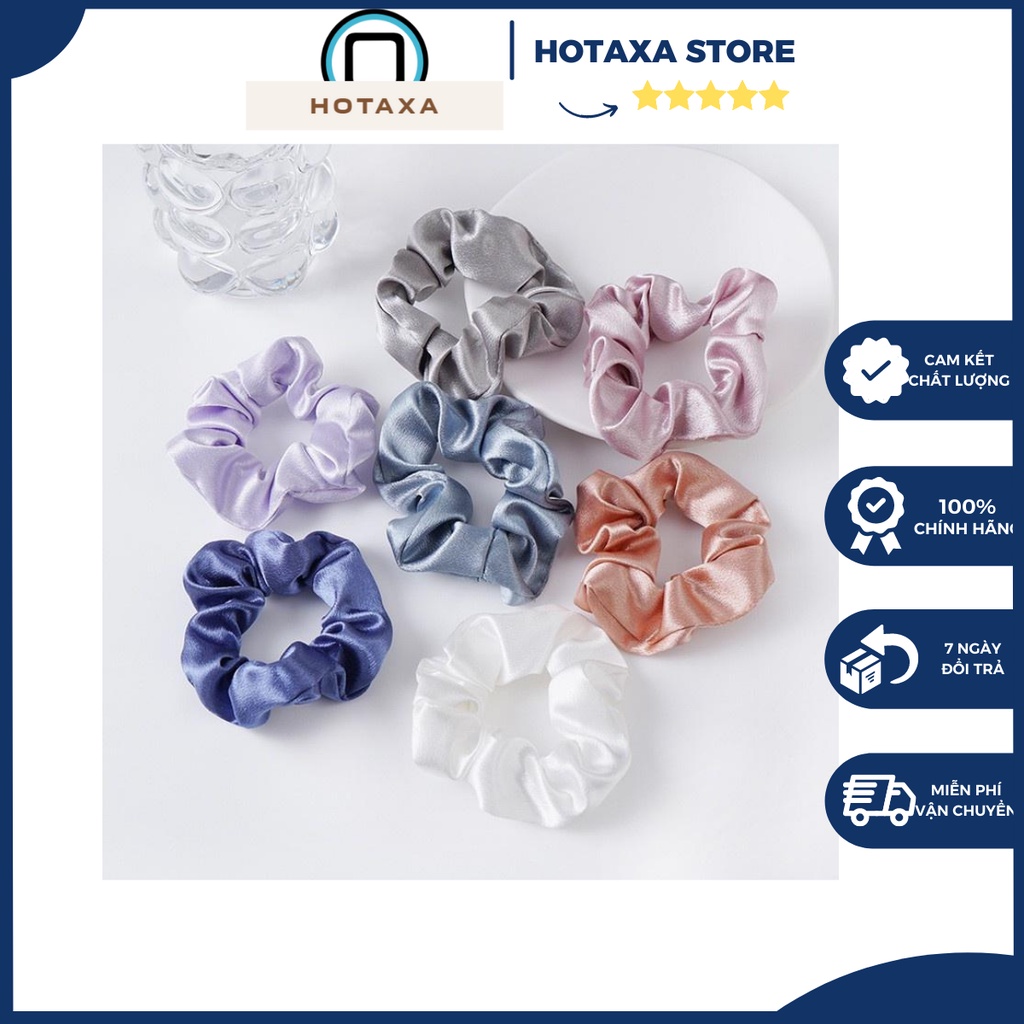 Dây Cột Tóc Vải Scrunchies Phi Bóng Nhiều Màu