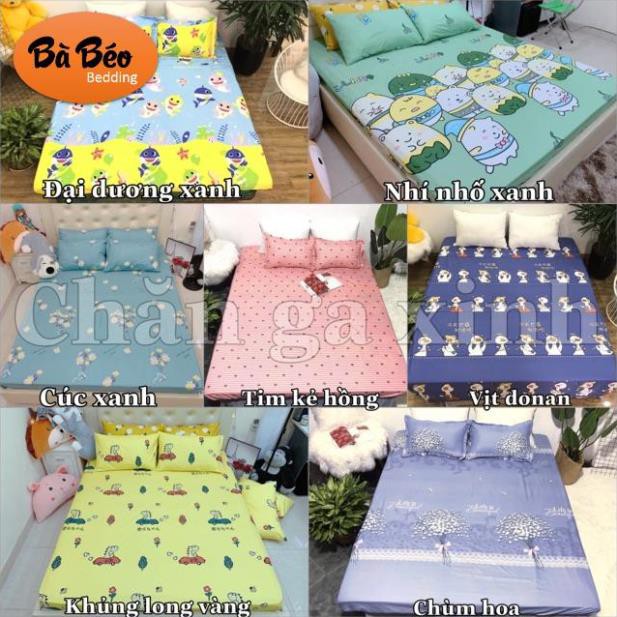 Bộ ga kèm đôi vỏ gối poly cotton siêu ngộ nghĩnh m6 hoặc m8