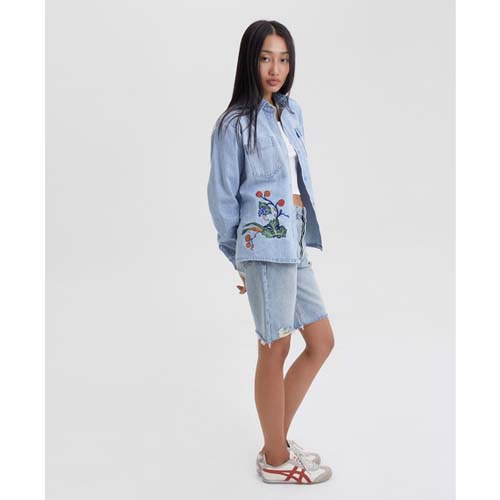 TheBlueTshirt - Áo Khoác Jeans Nữ Thêu Hoạ Tiết - Denim Dreaming Jacket - Embroidery Art