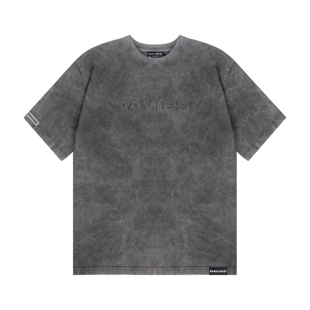 Áo thun nam form rộng tay lỡ màu xám wash tee local brand dập nổi Emboss Davies