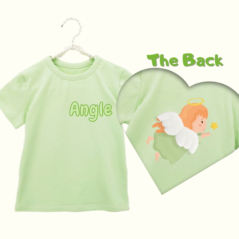 Áo Thun Cotton Mỏng Co Giãn In Hoạt Hình Đôi Cánh 3D Màu Kẹo Thời Trang Cho Bé Gái