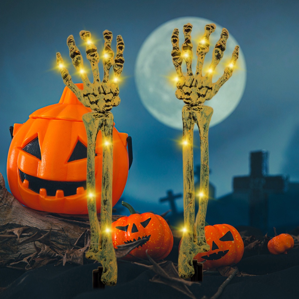 Bộ 2 Đèn Led 40 Bóng Hình Bộ Xương Trang Trí Halloween