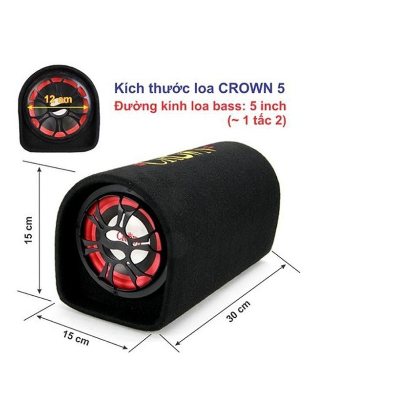 Loa crown số 5 có remode âm thanh lớn tặng kèm dây cắm từ điện thoại ra loa.