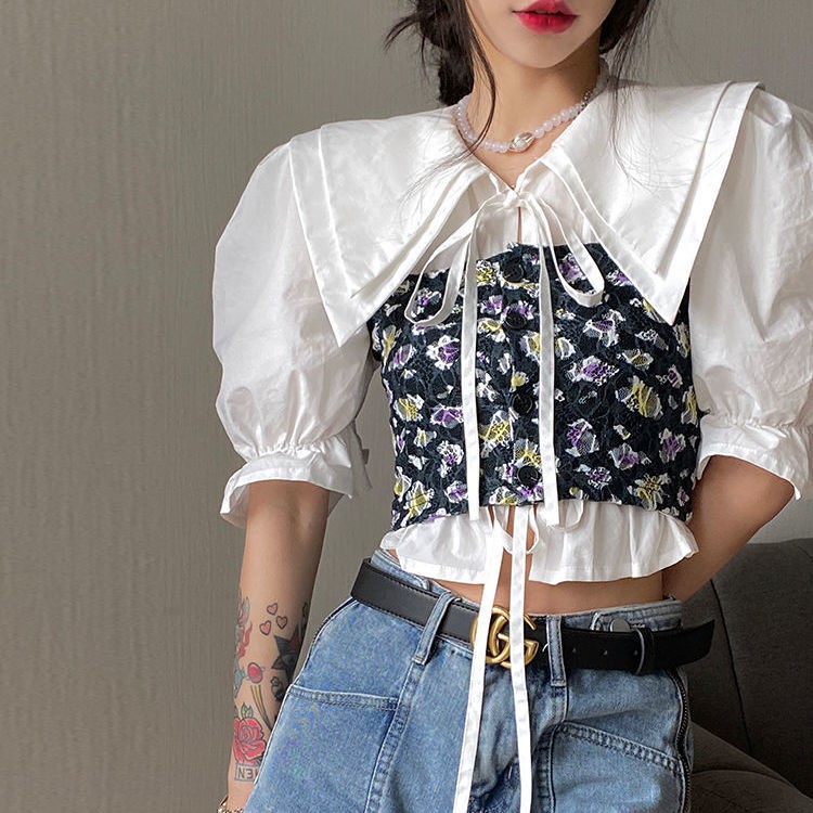 Bộ áo sơ mi và áo kiểu hai dây mẫu 2021 thời trang dành cho nữ (Có bán lẻ)