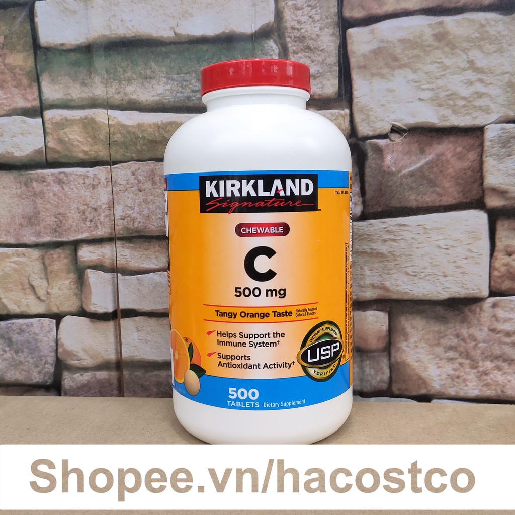 Viên ngậm kirkland signature vitamin c 500 mg chewable hộp 500 viên - ảnh sản phẩm 1