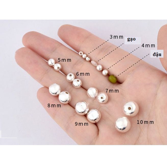 Charm bi bạc thái 925 size 9mm lỗ to & nhỏ