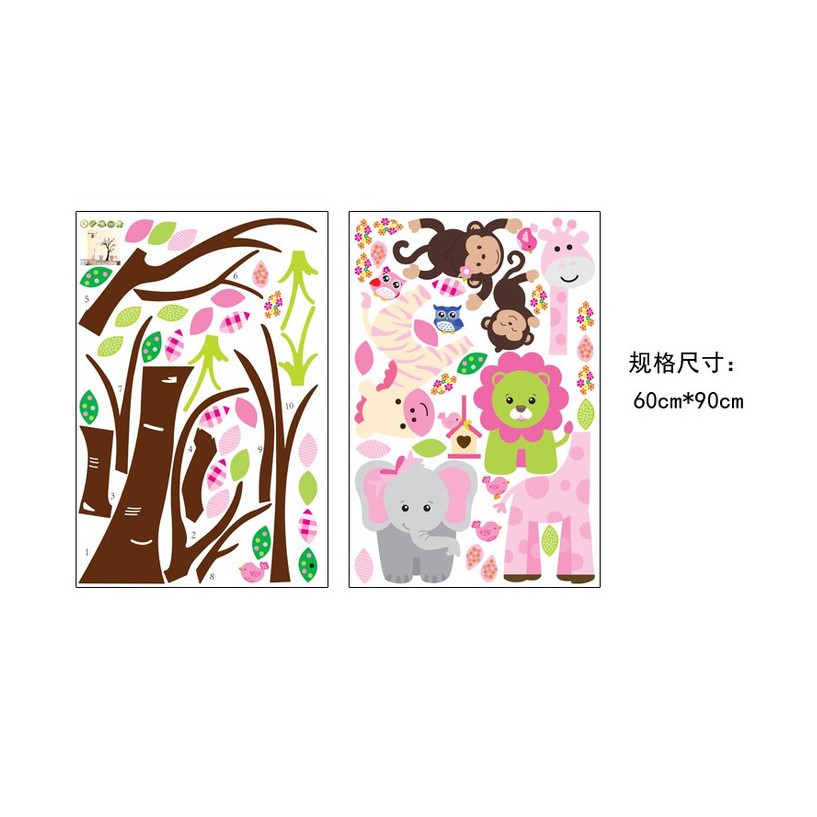 Decal dán tường Cây và Động Vật ( Hàng Cao Cấp )